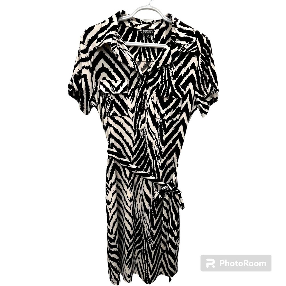 Enfocus Studio black and white tie up dress